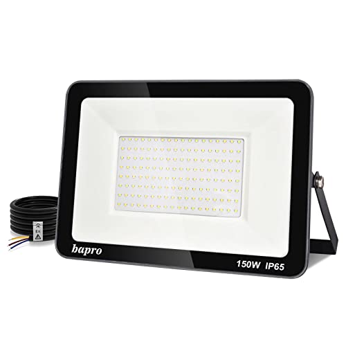 loyal 150W LED Strahler Außen, Superhell 15000LM LED Außenstrahler 6000K Kaltweiß, 120° Ausleuchtung, Hochwertiger Aluminium-Druckguss, IP65 Wasserdicht LED Scheiwerfer für Gärten Garage Flur von loyal