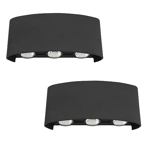 loyal 2 Stück 3W LED Außenlampe black Wandlampe Innen/Außen 3000K Wandlampe Innen LED Warmweiß Rechteckig Einstellbarer Abstrahlwinkel Wandlampe IP65 von loyal