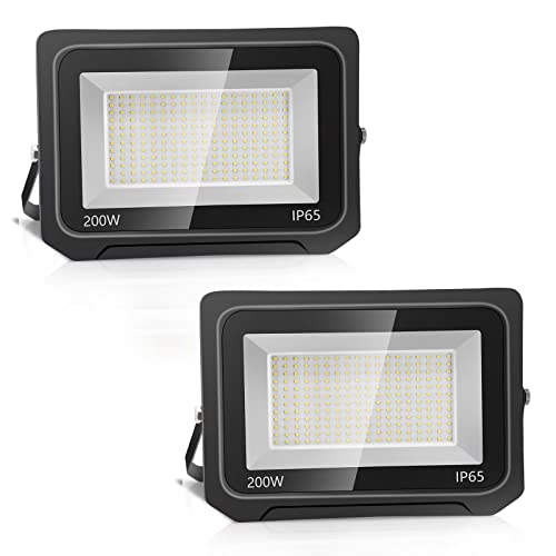 Loyal 2er 200W 20000LM LED Strahler Außen, 3000K Warmweiß Fluter, IP65 Wasserdicht Außenstrahler, Superhell Innen- und Außenleuchten für Gärten Garage Hinterhof Flur von loyal