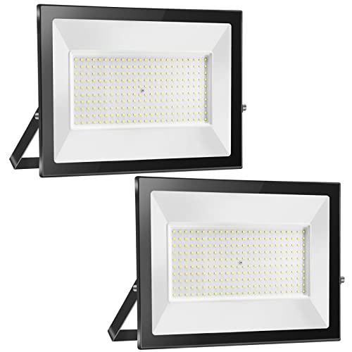 loyal 2er 200W LED Strahler Außen 20000LM, 3000K Warmweiß LED Fluter Flutlicht, IP65 wasserdicht Industriestrahler, Superhell LED Scheiwerfer, LED Außenstrahler für Garten Garage Sportplatz von loyal