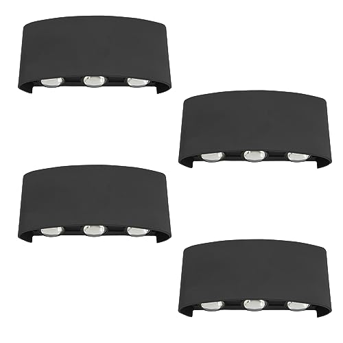 loyal 4 Stück 3W LED Außenlampe black Wandlampe Innen/Außen 3000K Wandlampe Innen LED Warmweiß Rechteckig Einstellbarer Abstrahlwinkel Wandlampe IP65 von loyal