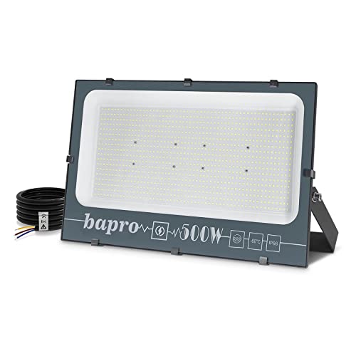 loyal 500W LED Strahler Außen, 50000LM Superhell LED Außenstrahler, IP66 Wasserdicht LED Flutlichtstrahler, 3000K Warmweiß LED Flutlicht, LED Außenleuchte für Garten, Garage, Auffahrt, Türen von loyal