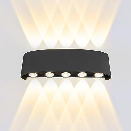 loyal 5W LED Außenlampe black Wandlampe Innen/Außen 3000K Wandlampe Innen LED Warmweiß Rechteckig Einstellbarer Abstrahlwinkel Wandlampe IP65 von loyal