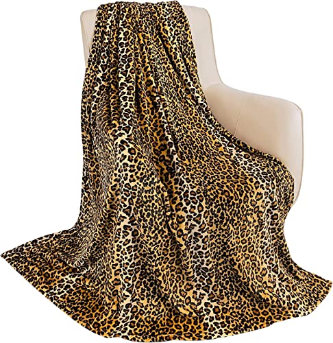 Decke 150x200 cm Gelber Leoparden-Print Kuschelige Wolldecke Flauschig Weich Warm Plüsch Wohndecke 3D Tagesdecke Decke für Bett Dicke Decke Sofa Wohndecke Geschenke für Frauen Männer (150X200 cm) von loyaltyer