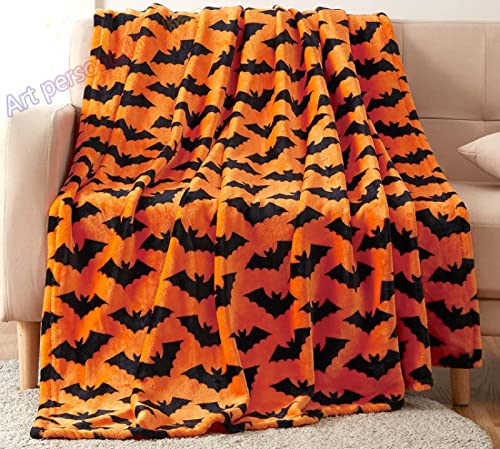 Decke 150x200 cm Halloween-Fledermaus Kuschelige Wolldecke Flauschig Weich Warm Plüsch Wohndecke 3D Tagesdecke Decke für Bett Dicke Decke Sofa Wohndecke Geschenke für Frauen Männer (150X200 cm) von loyaltyer