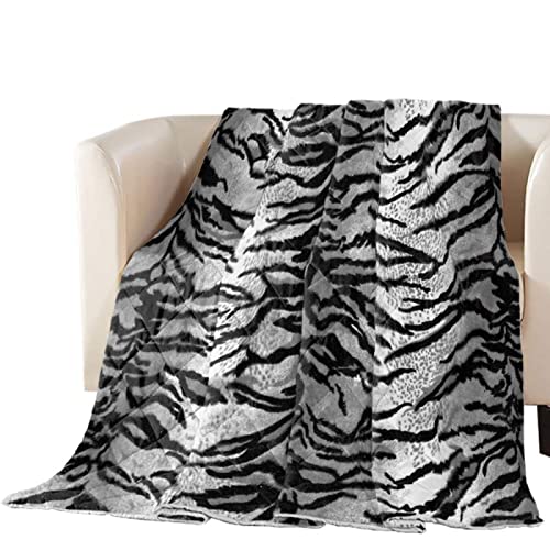 Decke 150x200 cm Schwarzes Tigermuster Kuschelige Wolldecke Flauschig Weich Warm Plüsch Wohndecke 3D Tagesdecke Decke für Bett Dicke Decke Sofa Wohndecke Geschenke für Frauen Männer (150X200 cm) von loyaltyer