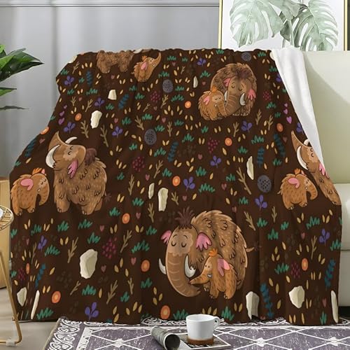 Kuscheldecke Mammut braun Flauschig Weich und Warme Flanell Decke TV-Decken Sofadecke Wohndecke Picknickdecke, Erwachsener Decke (130X150 cm) von loyaltyer