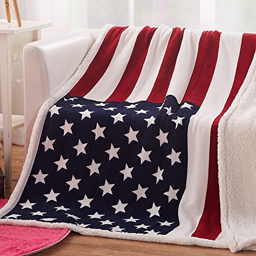 loyaltyer Decke 135x200 Usa Flagge Kuscheldecke Flauschig Waschbar Gewichtsdecke Frauen Geschenke zum Geburtstag Hochzeitstag für Oma Mutter Tochter Kinder Winterdecke und Sommerdecke 135x200 cm von loyaltyer