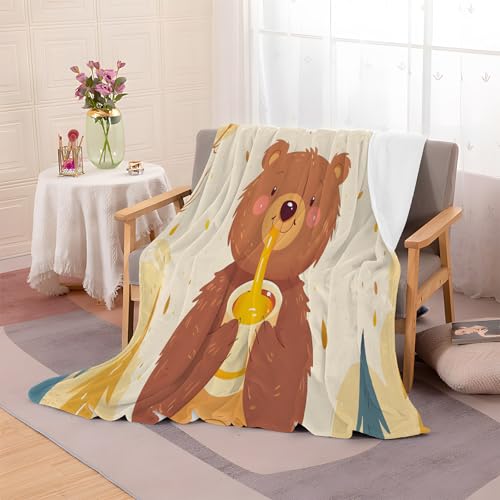 loyaltyer Flanell-Kuscheldecke Decke 200x200 – Teddybär-Druck Sofadecke, Bequem Und Weich Fleecedecke, Perfekt Für Sofa Decke überwurf Und Bett Wohnzimmerdecke, Kuscheldecke Beige-AG60 loyaltyer Flanell-Kuscheldecke Decke 200x200 – Teddybär-Druck Sofadecke, Bequem Und Weich Fleecedecke, Perfekt Für Sofa Decke überwurf Und Bett Wohnzimmerdecke, Kuscheldecke Beige-AG60 von loyaltyer