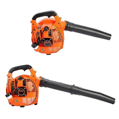 loyliawa Laubbläser Benzin Tragbarer Handheld Laubbläser 26cc 2-Takt Benzin Laubbläser Gartengebläse zum Blasen von Blättern, Holzspänen, Staub, Gartenablagerungen, Grasschnitt Orange von loyliawa