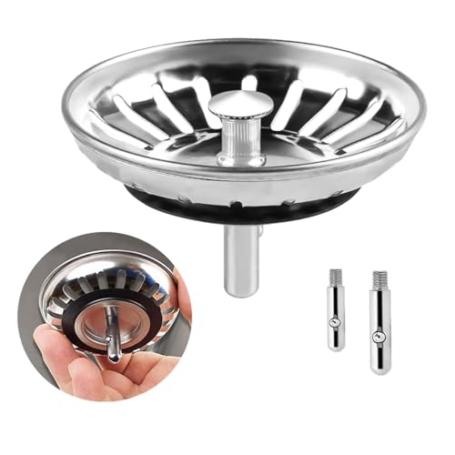 lrgnixs 1 Stück Edelstahl Abflusssieb Höhenverstellbar 82mm Küchenspüle Stöpsel Abflussstopfen für Spülbecken Franke Ersatzteile von lrgnixs