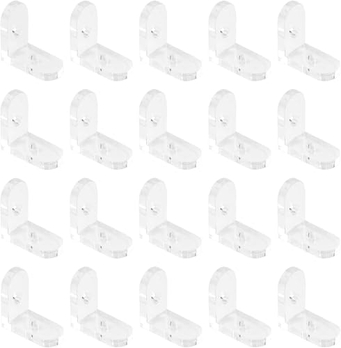lrgnixs 20 Stück L-Winkelverbinder Transparent + 40 x M3 Schrauben Muttern - 90° Möbelwinkel aus Acryl Rechtwinklige Halterung für Möbel für Regale, Schränke, DIY-Projekte von lrgnixs