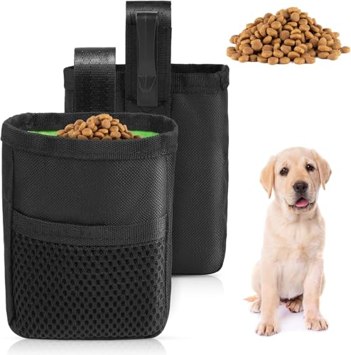 lrgnixs Leckerlibeutel für Hunde Hundeleckerli Tasche Bauchtasche Hundetraining Futterbeutel Gassitasche Apportierbeutel Schwarz Outdoor Nylon von lrgnixs