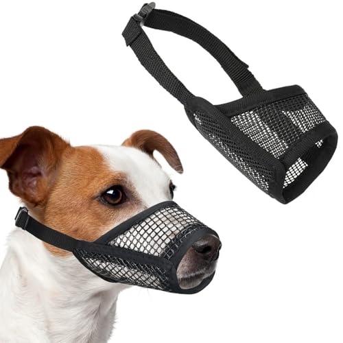 lrgnixs Maulkorb Hund, Atmungsaktives Maulkorb Mittlere Hunde Mit Mesh, Maulkorbs Kleine Hunde für Bellen Kauen, Maulkörbe für Hundes zum Hundetraining mit Verstellbarer Schlaufe (XS) von lrgnixs