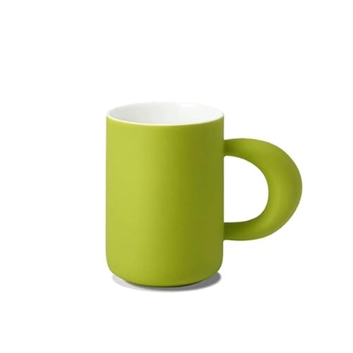 14,2 oz Kaffeetassen, Keramik-Kaffeetassen mit großem Henkel for Männer und Frauen, leichte Kaffeetassen for Latte/Cappuccino/Kakao/Milch(Green) von lskdnrufh