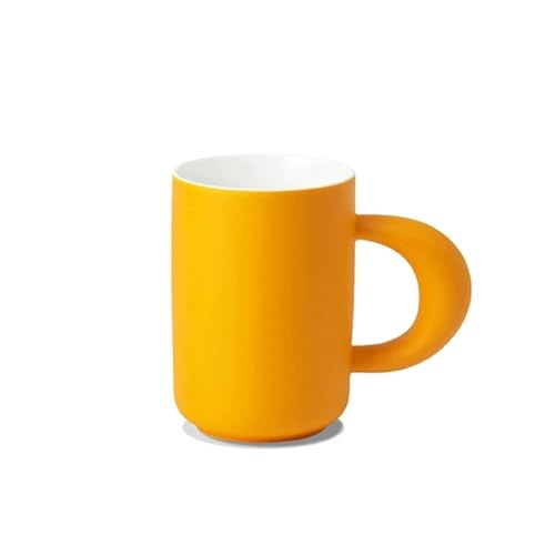 14,2 oz Kaffeetassen, Keramik-Kaffeetassen mit großem Henkel for Männer und Frauen, leichte Kaffeetassen for Latte/Cappuccino/Kakao/Milch(Yellow) von lskdnrufh