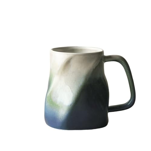 15,35 oz große Keramik-Kaffeetasse – einzigartige handgefertigte Teetasse for Büro und Zuhause(Blue) von lskdnrufh