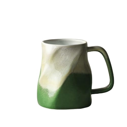 15,35 oz große Keramik-Kaffeetasse – einzigartige handgefertigte Teetasse for Büro und Zuhause(Green) von lskdnrufh