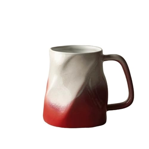 15,35 oz große Keramik-Kaffeetasse – einzigartige handgefertigte Teetasse for Büro und Zuhause(Red) von lskdnrufh