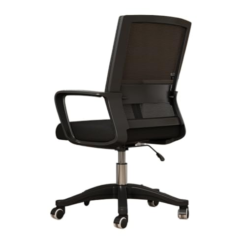 Bequeme Lordosenstütze for den Schreibtischstuhl im Homeoffice. Ergonomischer, mittelhoher Netzrücken, rollender Arbeitsdrehstuhl for Schlafzimmer, Arbeitszimmer, Wohnheim, Studentenwohnheim(Black) von lskdnrufh