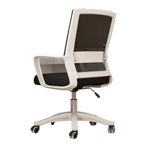 Bequeme Lordosenstütze for den Schreibtischstuhl im Homeoffice. Ergonomischer, mittelhoher Netzrücken, rollender Arbeitsdrehstuhl for Schlafzimmer, Arbeitszimmer, Wohnheim, Studentenwohnheim(Black and von lskdnrufh