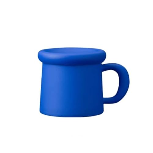 Große, breite Kaffee-Latte-Tasse aus Keramik, 325 ml, große Teetasse aus Steingut for Büro und Zuhause (Braun, Grün)(Blue) von lskdnrufh
