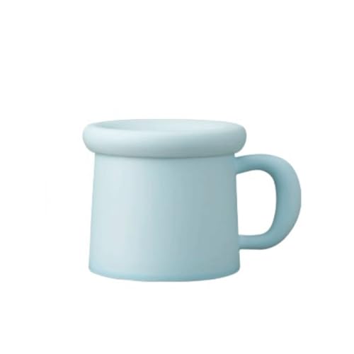 Große, breite Kaffee-Latte-Tasse aus Keramik, 325 ml, große Teetasse aus Steingut for Büro und Zuhause (Braun, Grün)(Green) von lskdnrufh