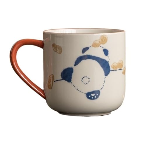 Große Kaffeetasse, Keramik-Teetasse for Büro und Zuhause, großes Fassungsvermögen, mit Henkel, auch for Suppe, Müsli und Salat (weiß) von lskdnrufh