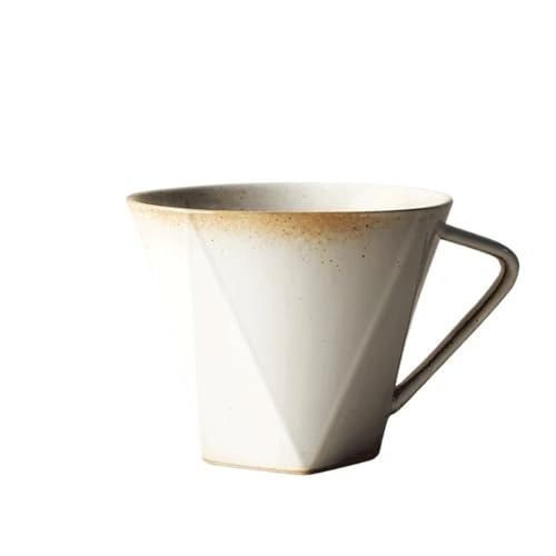 Große Kaffeetassen aus Keramik, handgefertigte Keramiktasse, große Teetassen mit Henkel for Büro und Zuhause(White) von lskdnrufh