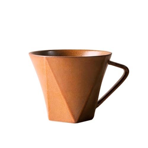 Große Kaffeetassen aus Keramik, handgefertigte Keramiktasse, große Teetassen mit Henkel for Büro und Zuhause(Yellow) von lskdnrufh