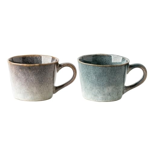 Große Latte-Becher aus Keramik, 2er-Set, 325 ml – mikrowellengeeignet, Porzellan-Kaffeetassen mit großem Henkel – Boho, einzigartiger Stil for jede Küche Große Latte-Becher aus Keramik, 2er-Set, 325 ml – mikrowellengeeignet, Porzellan-Kaffeetassen mit großem Henkel – Boho, einzigartiger Stil for jede Küche von lskdnrufh