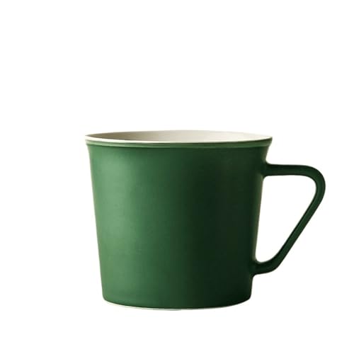 Kaffeetassen, 11,84 oz Keramiktasse mit Henkeln, Porzellan for Latte Cappuccino Tee Kakao, ästhetische Home-Office-Tassen for Damen und Herren (verschiedene Farben)(Green) von lskdnrufh