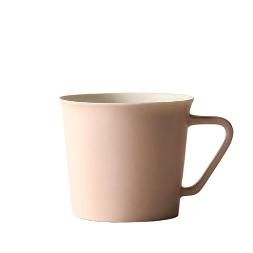 Kaffeetassen, 11,84 oz Keramiktasse mit Henkeln, Porzellan for Latte Cappuccino Tee Kakao, ästhetische Home-Office-Tassen for Damen und Herren (verschiedene Farben)(Pink) von lskdnrufh