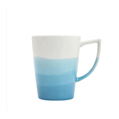 Kaffeetassen, 340 ml, mikrowellen- und spülmaschinenfest, bedruckte Tasse im einzigartigen Stil – langlebige Steinguttassen for Tee, Latte, heiße Schokolade(Blue) von lskdnrufh