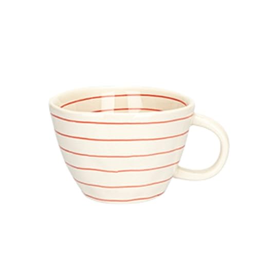 Kaffeetassen-Set, 12 Unzen, Keramiktasse for Männer, Frauen, einzigartige glasierte Tassen mit Henkel for Kaffee, Tee, Milch, Kakao, Müsli(Red) von lskdnrufh