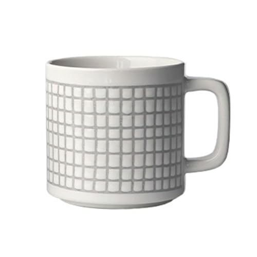 Kaffeetassen mit geometrischer Struktur, stilvolle Teetasse aus Keramik for Latte, Cappuccino, Milch, Wasser, Müsli, 380 ml(Green) von lskdnrufh