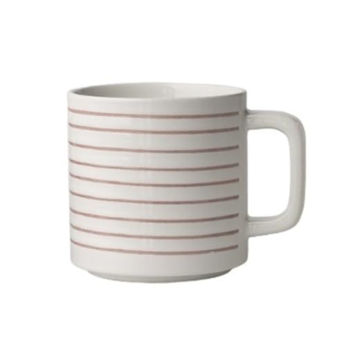 Kaffeetassen mit geometrischer Struktur, stilvolle Teetasse aus Keramik for Latte, Cappuccino, Milch, Wasser, Müsli, 380 ml(Red) von lskdnrufh