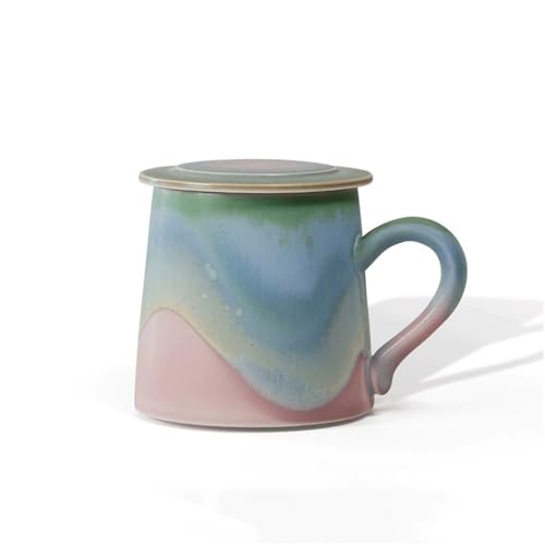 Keramik-Cappuccinotasse, 11,5 oz Mr. und Mrs. Kaffeetassen, rosa Tasse mit Deckel, Löffel, Eis, Espresso, Mokka, Latte, Tee Keramik-Cappuccinotasse, 11,5 oz Mr. und Mrs. Kaffeetassen, rosa Tasse mit Deckel, Löffel, Eis, Espresso, Mokka, Latte, Tee von lskdnrufh