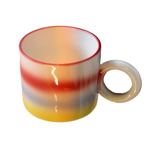 Keramik-Kaffeetassen, großes Fassungsvermögen, breiter Boden, Transmutationsglasur-Handwerk, handgefertigte Keramiktasse, Teetassen mit Henkel for Büro/Zuhause von lskdnrufh