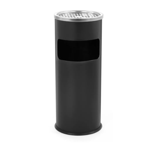 Mülleimer Außenmüllschrank Industriemülleimer mit Deckel Gewerbemüllcontainer Edelstahl-Aschenbecher(Black) von lskdnrufh
