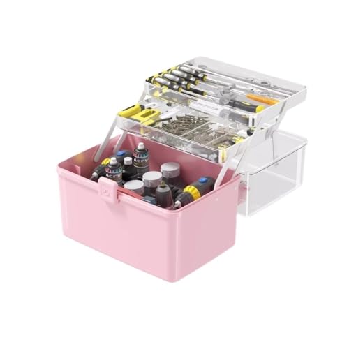 Reparaturboxen for Elektriker in Industriequalität, multifunktionale Werkzeugkiste, weiß, große Aufbewahrungsboxen for Haushaltsgegenstände(Pink) von lskdnrufh