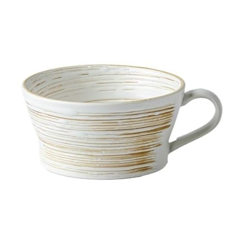 Suppentasse, Kaffee, groß – Keramik, breit, übergroß, extragroßer Griff, Schalen, Latte-Friends-Set, riesige Müsli-Haferflocken-Cappuccino-Tasse von lskdnrufh