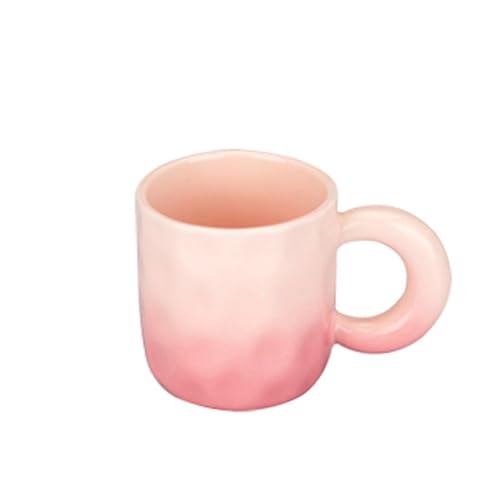 Teetasse und Kaffeetasse aus Keramik for Büro und Zuhause, handbemalt mit Henkeln, Tasse mit Farbverlauf, spülmaschinen- und mikrowellengeeignet – 284 ml(Pink) von lskdnrufh