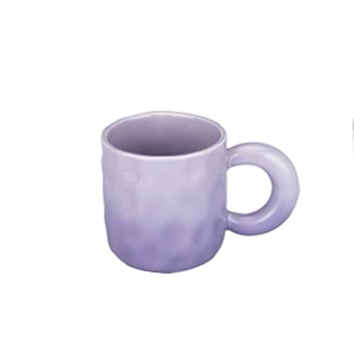 Teetasse und Kaffeetasse aus Keramik for Büro und Zuhause, handbemalt mit Henkeln, Tasse mit Farbverlauf, spülmaschinen- und mikrowellengeeignet – 284 ml(Purple) von lskdnrufh
