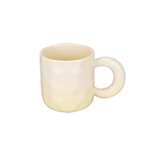 Teetasse und Kaffeetasse aus Keramik for Büro und Zuhause, handbemalt mit Henkeln, Tasse mit Farbverlauf, spülmaschinen- und mikrowellengeeignet – 284 ml(White) von lskdnrufh