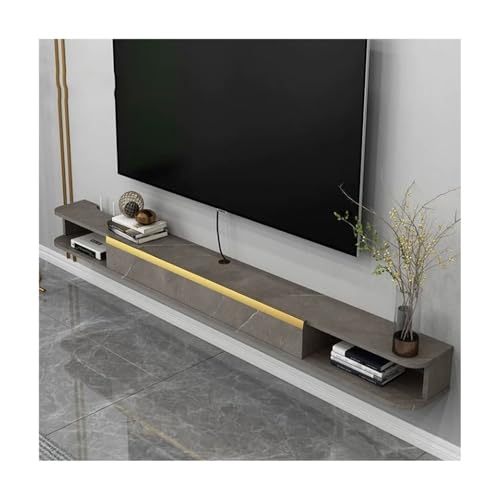lskdnrufh An der Wand montierter schwebender TV-Ständer, Unterregal mit herunterklappbarer Tür und offenem Stauraum, Konsolenschrank for das Entertainment-Center(Dark Gray,180 * 19.8 * 16cm) von lskdnrufh
