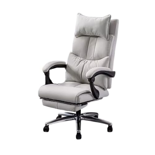 lskdnrufh Bequeme ergonomische Stühle for den Heimgebrauch, Bürostühle for Führungskräfte, Bürostuhl mit Liegefunktion for die Mittagspause(White) von lskdnrufh