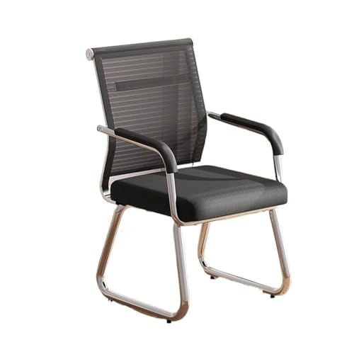lskdnrufh Büro-bequemer Mesh Back Conference Chairs Chrom überzogener Metallfuß-Home-Office-Studien-Stuhl(Black) von lskdnrufh