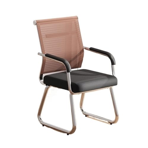 lskdnrufh Büro-bequemer Mesh Back Conference Chairs Chrom überzogener Metallfuß-Home-Office-Studien-Stuhl(Brown) von lskdnrufh