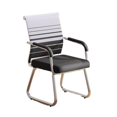 lskdnrufh Büro-bequemer Mesh Back Conference Chairs Chrom überzogener Metallfuß-Home-Office-Studien-Stuhl(Gray) von lskdnrufh